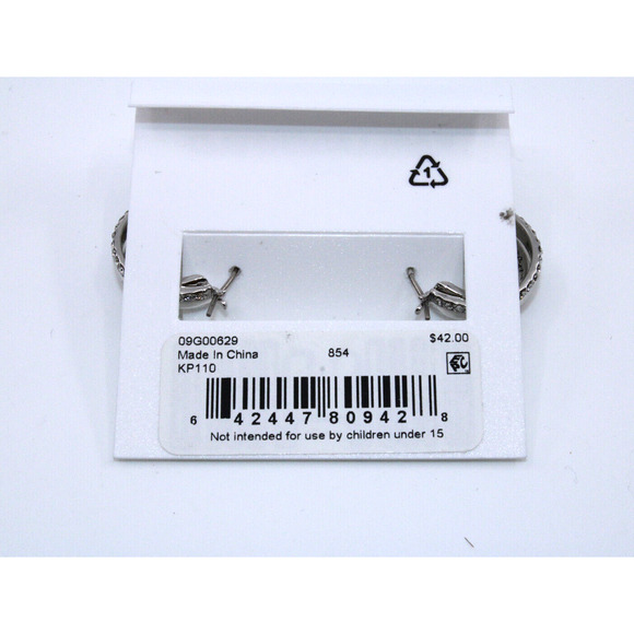 A3 New KARL LAGERFELD PARIS Silver Crystal Earrings KP110 09G00639 $42 - Picture 3 of 3